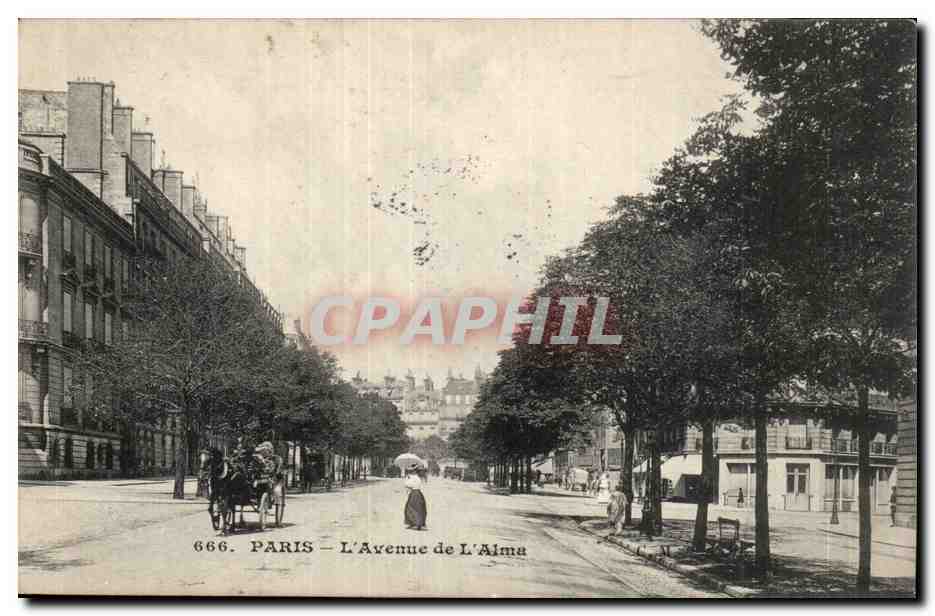 Paris- L'Avenue de l'Alma -CPA