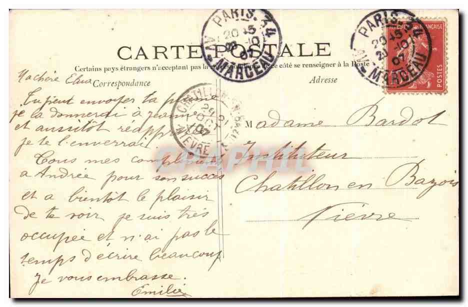 Paris- L'Avenue de l'Alma -CPA — Rückseite