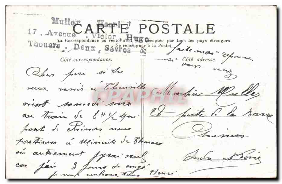 Paris- Le Boulevard des Italiens -CPA — Rückseite
