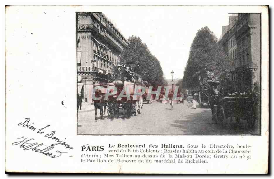 Paris- Le Boulevard des Italiens -CPA