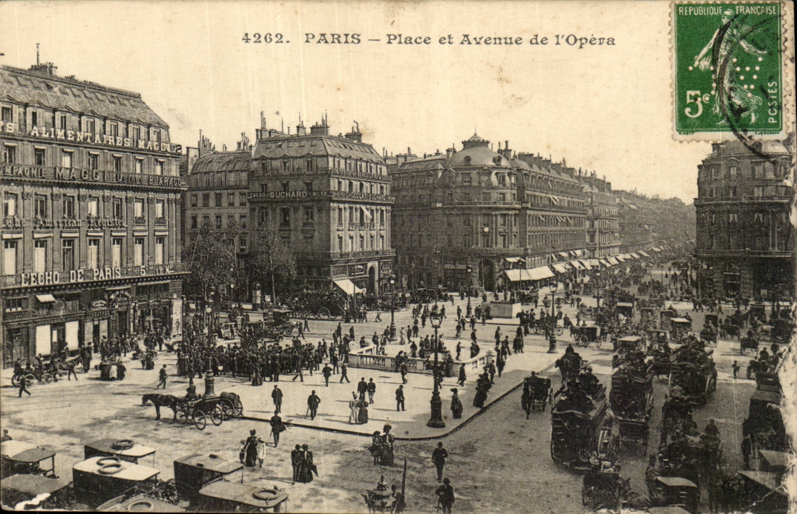 Paris- Place et Avenue de L'Opera -CPA