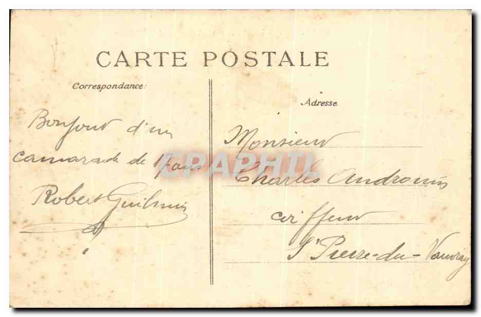 Paris- Place et Avenue de L'Opera -CPA — Verso