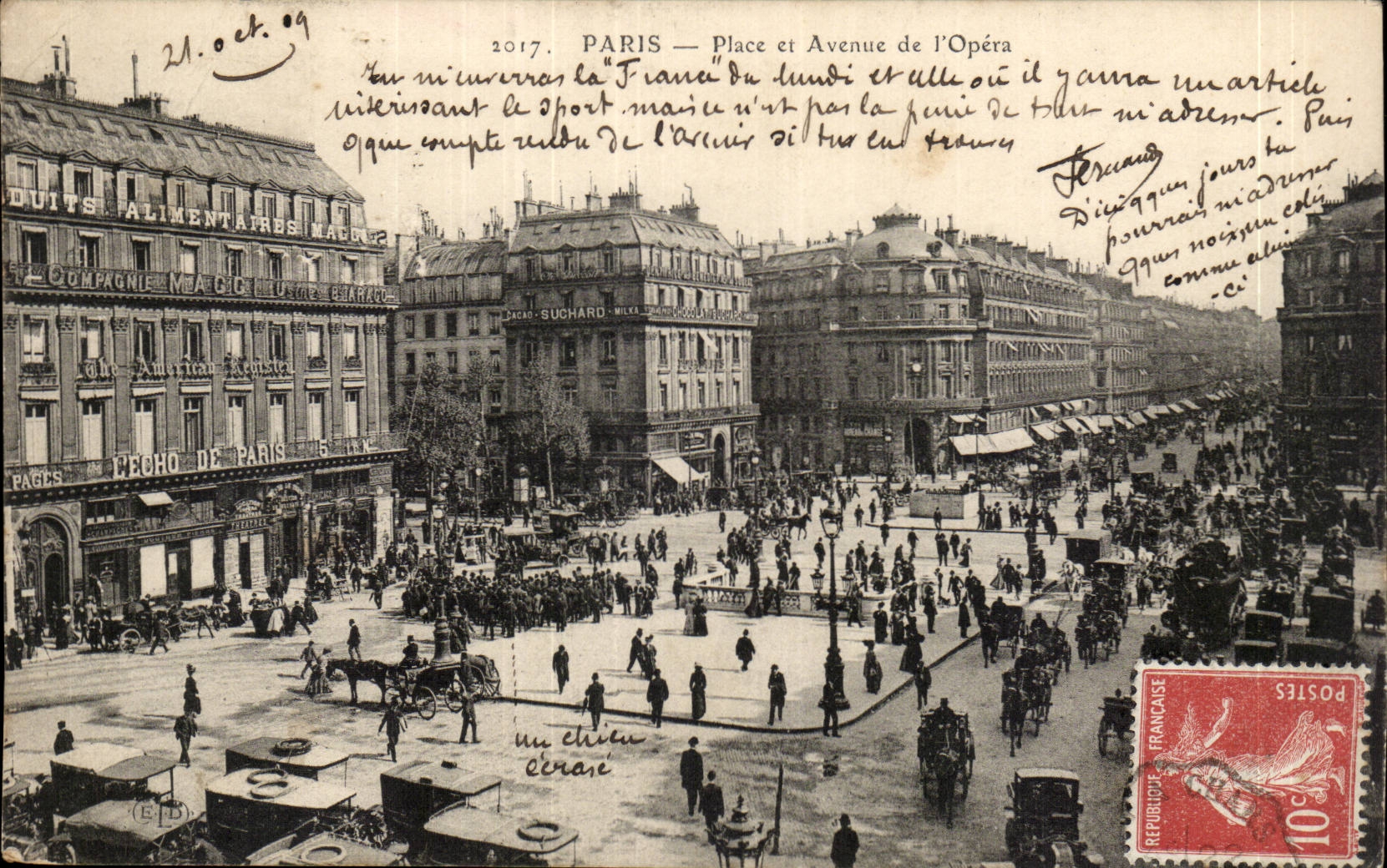 Paris- Place et Avenue de L'Opera -CPA