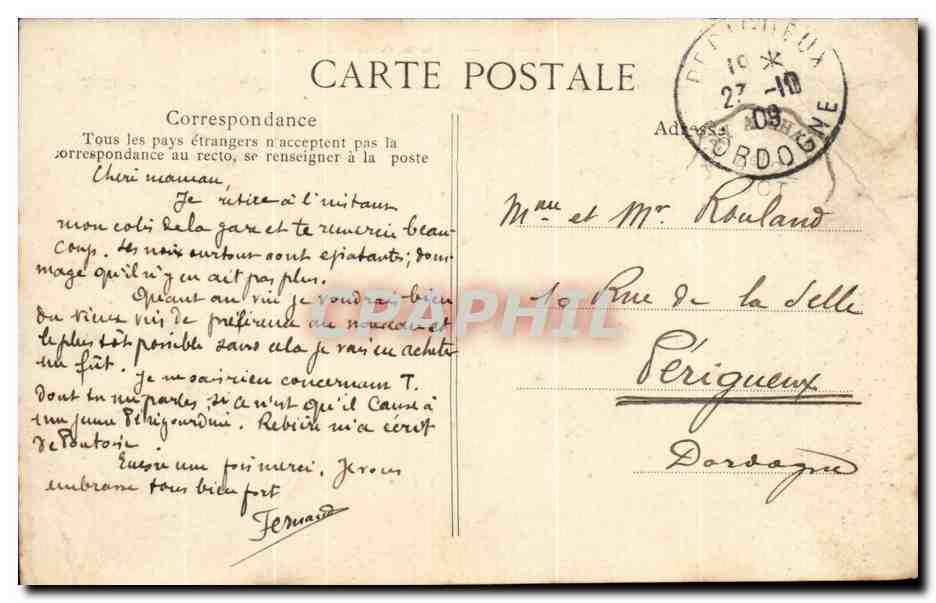 Paris- Place et Avenue de L'Opera -CPA — Verso