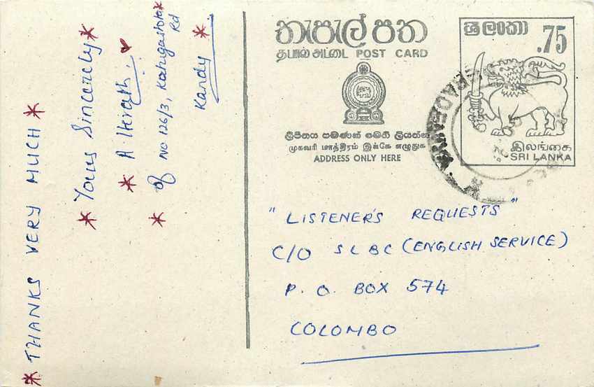 Entier Postal Postal Stationary Sri Lanka Ceylan Lion