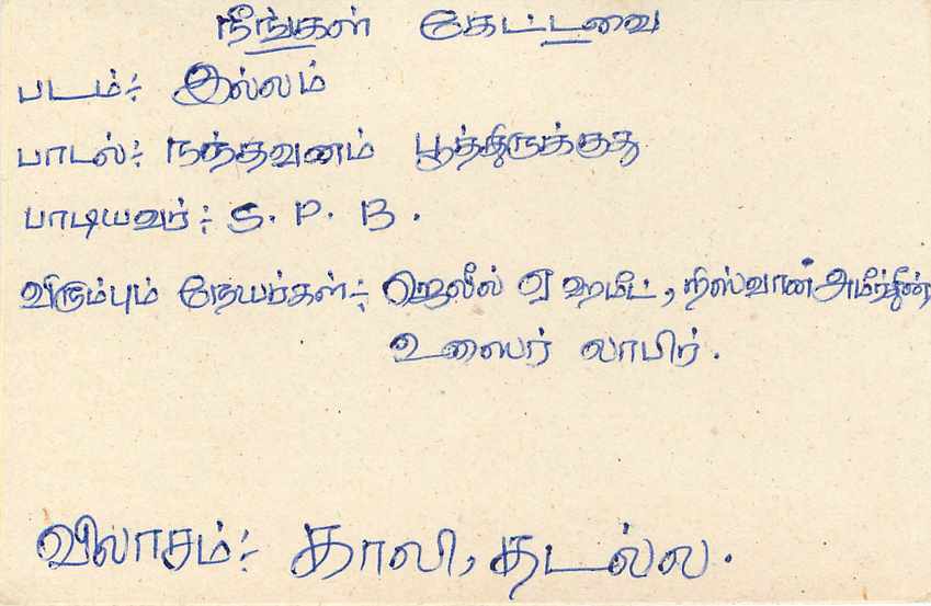 Sri Lanka — carte postale avec timbre 75 cents et texte en tamoul — Rückseite