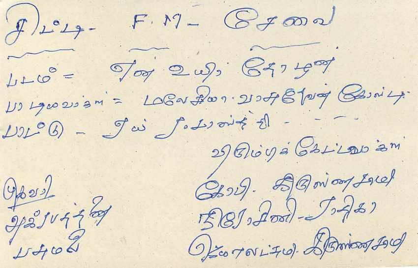 Carte postale Sri Lanka — texte en tamoul — timbre 75 cents avec oblitération — Rückseite