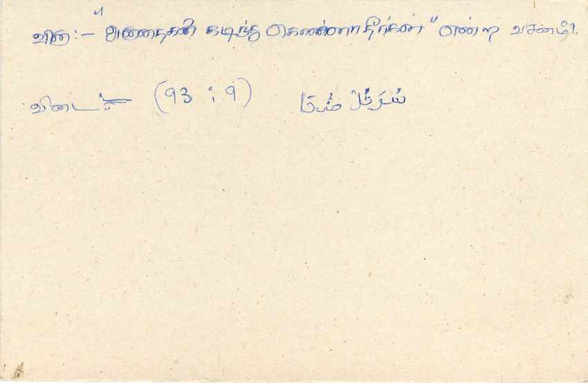 Postkarte Sri Lanka — Text auf Tamil und Englisch — 75-Cent-Stempel — Rückseite