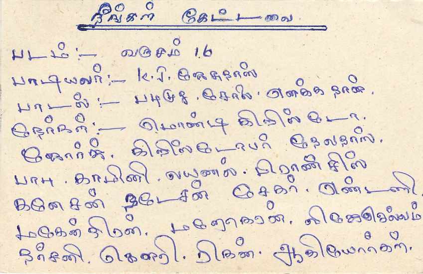 Sri Lanka — Ansichtskarte mit Briefmarke und Text auf Tamil — Verlag Sri Lanka Post — Rückseite