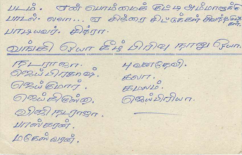Sri Lanka — carte postale avec timbre de 75 cents — éditeur inconnu — Rückseite
