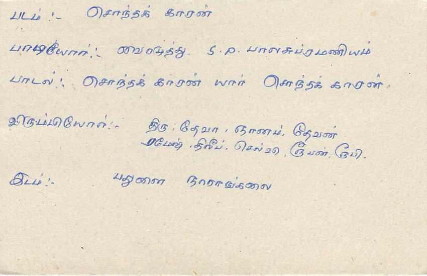 Ansichtskarte Sri Lanka — 75-Cent-Löwenstempel — Adresse und Nachricht in Tamil — Rückseite