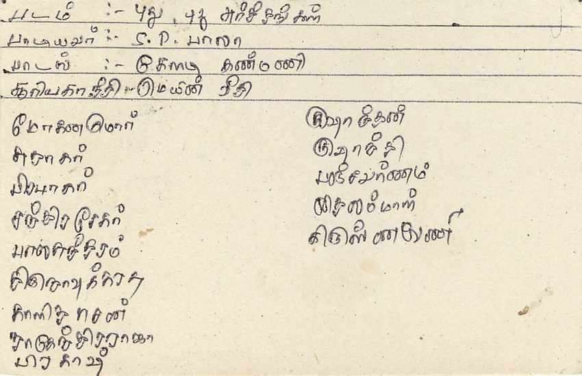 Ansichtskarte Sri Lanka — 75-Cent-Löwenstempel — Text auf Tamilisch — Rückseite