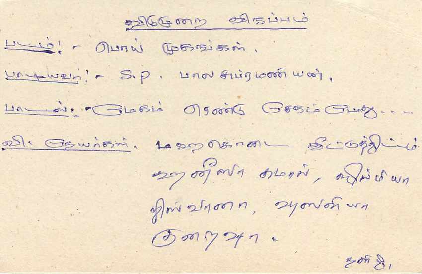 Sri Lanka — Ansichtskarte mit 75-Cent-Stempel und Tamil-Text — Rückseite