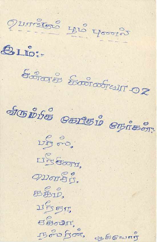 Sri Lanka — carte postale avec timbre de 75 cents — éditeur inconnu — Rückseite