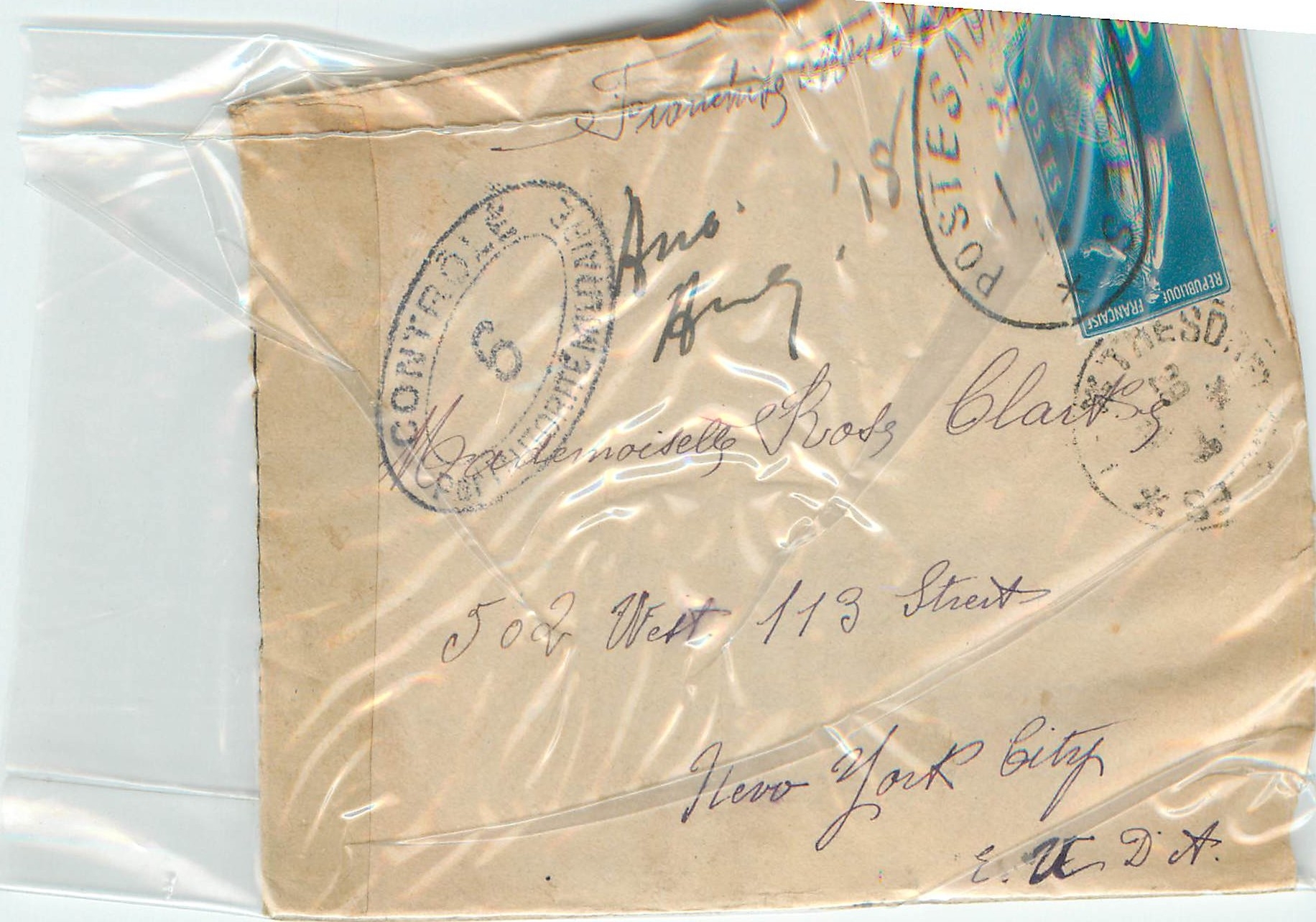Cover Lettre France Censure Militaria