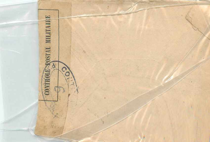 Cover Lettre France Censure Militaria — Rückseite