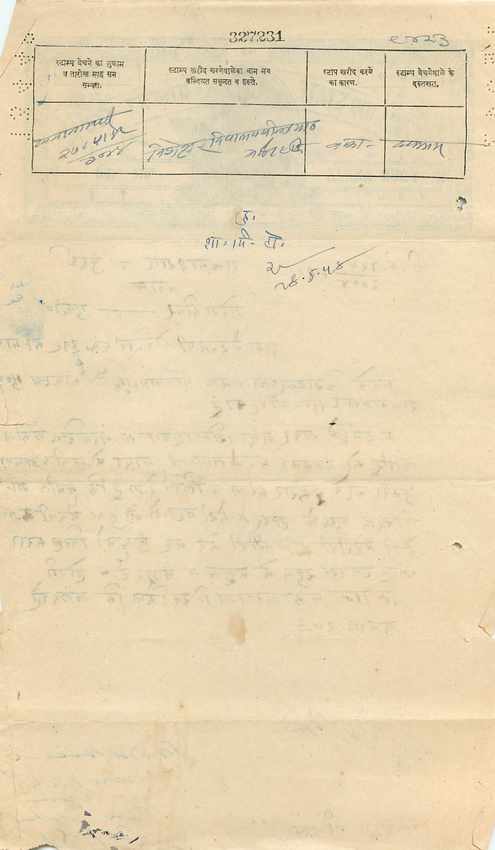 Inde India Fiscal Revenue Court Fee Princely State  Gwalior — Rückseite