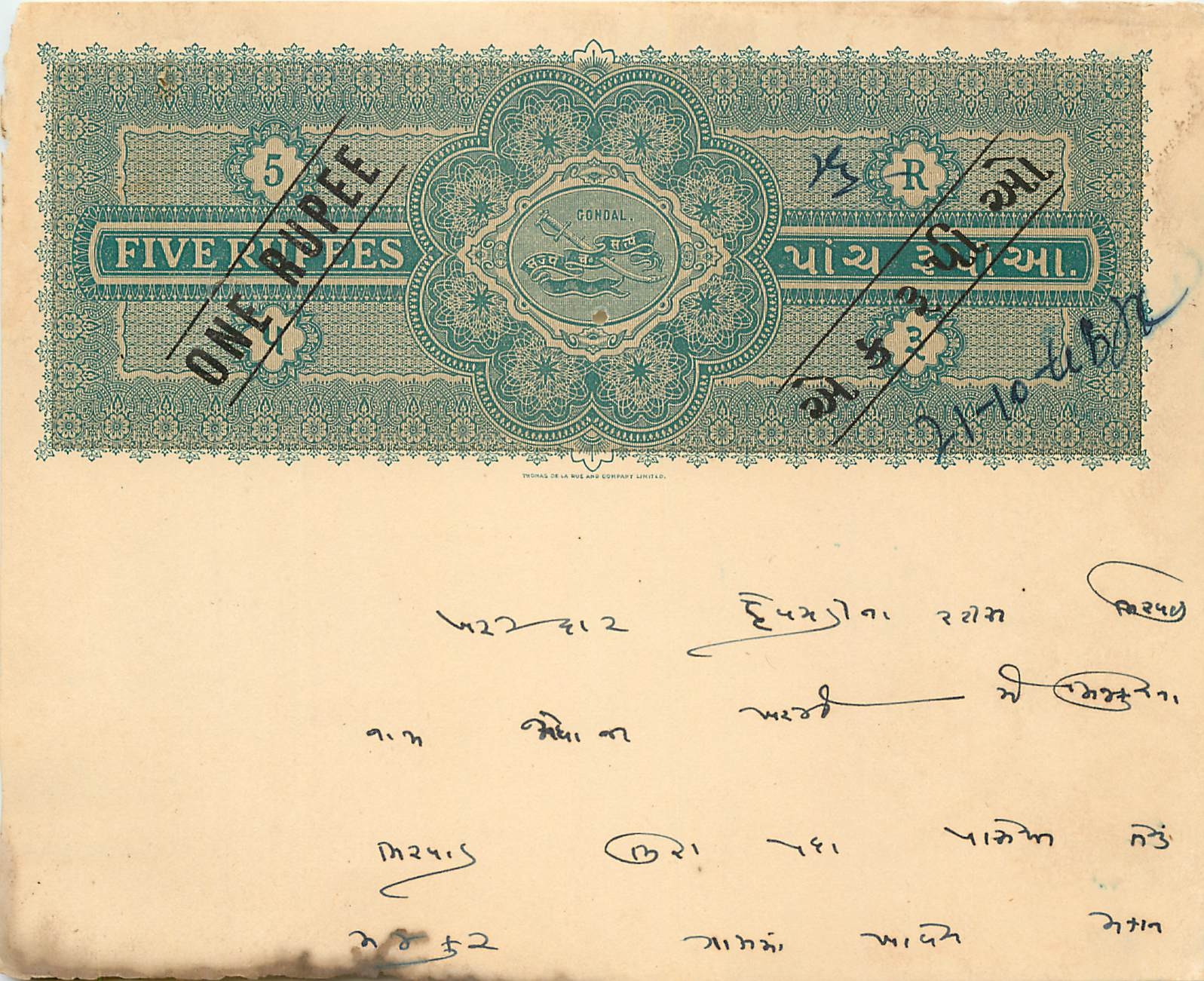 Inde India Fiscal Revenue Court Fee Princely State  Gondal
