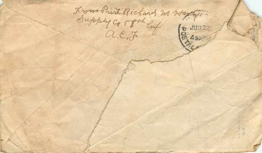 Lettre Cover YMCA 1918 US Censor — Back