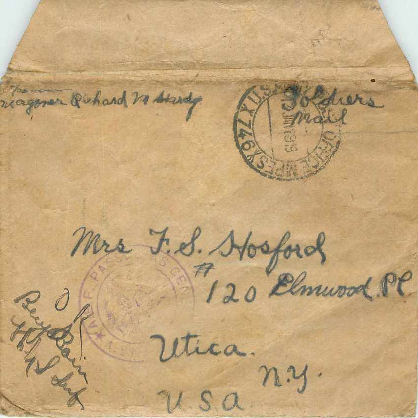 Lettre Cover US Censor  1919