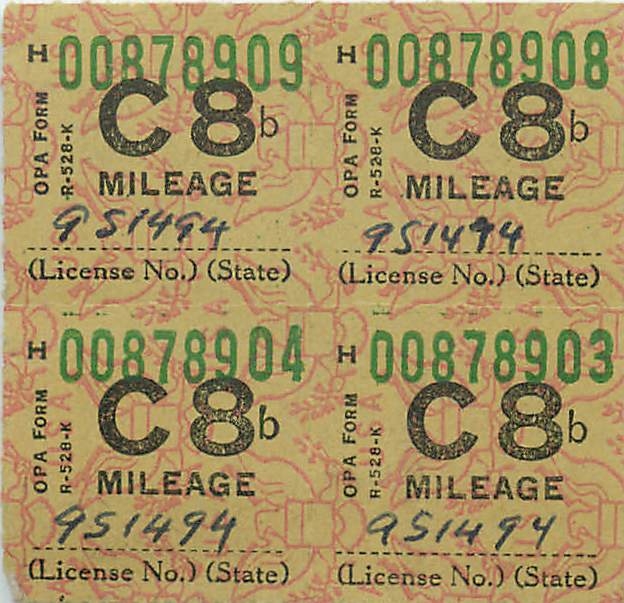 Mileage Ration Militaria US 1945