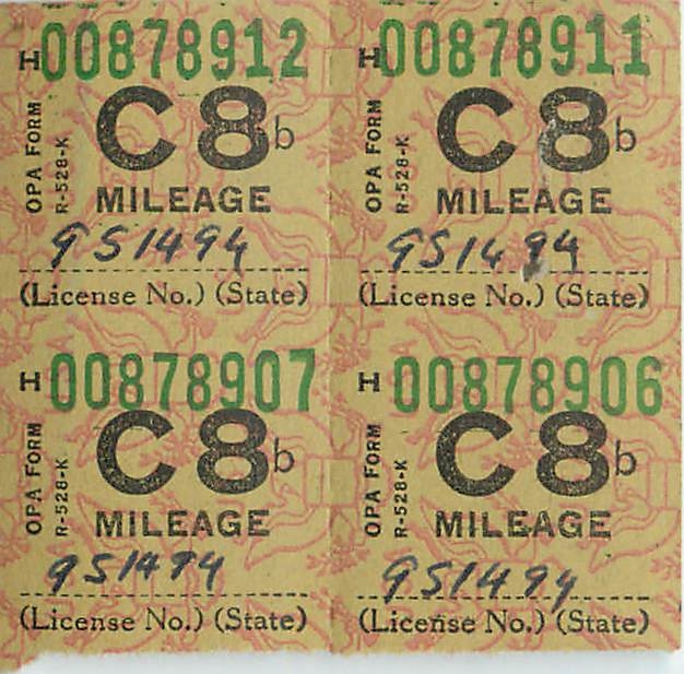 Mileage Ration Militaria US 1945