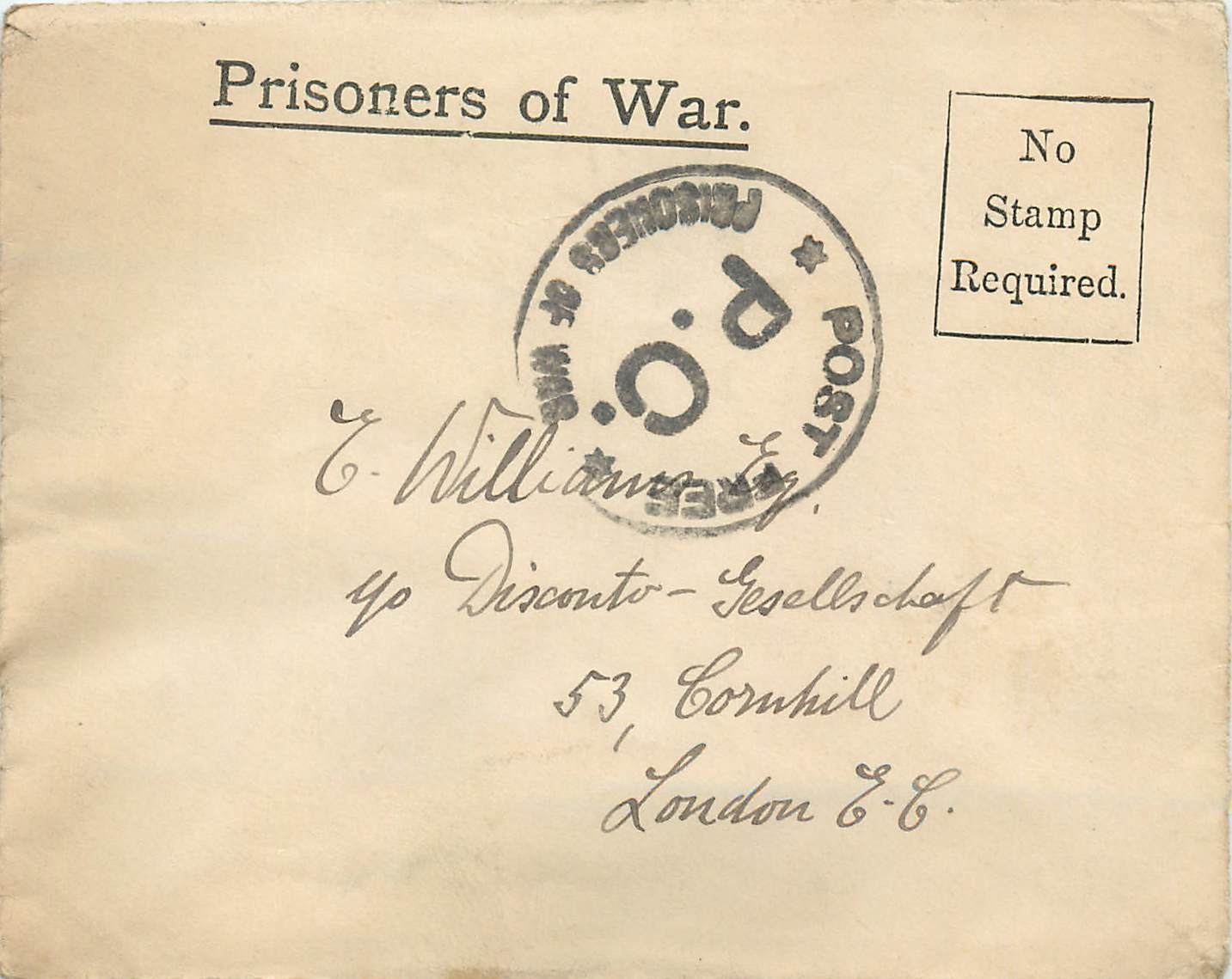 Lettre Cover Prisoners of War London  WW2
