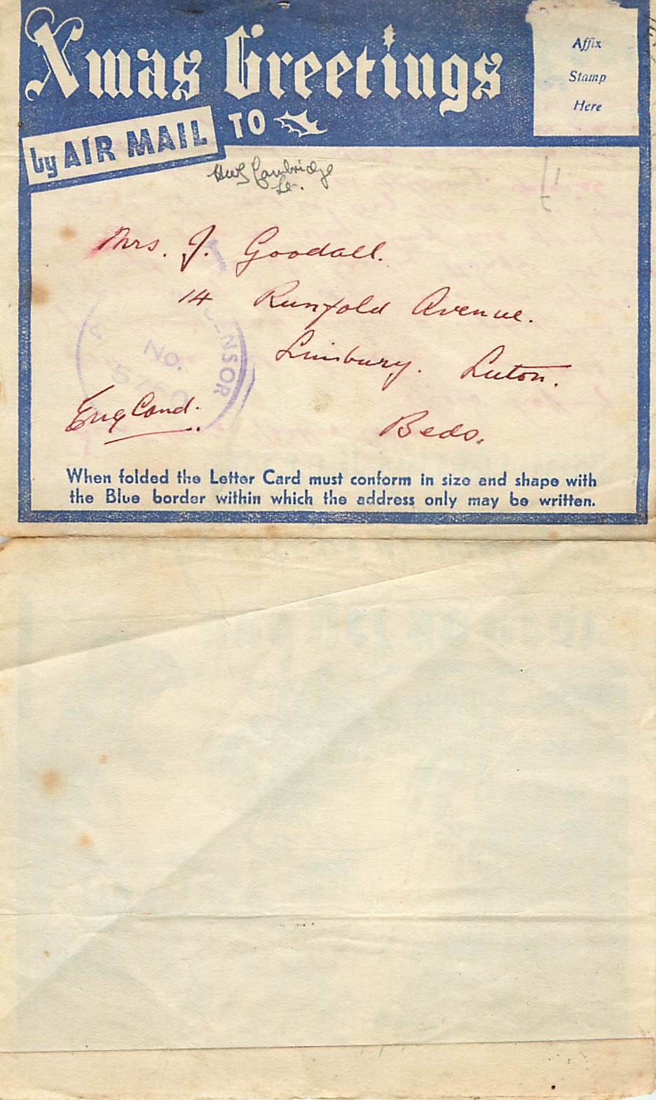 Carte postale de Noël — Greetings from the Middle East — éditeur non visible