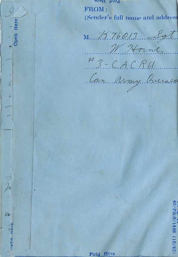Lettre Cover Aerogramme FPO 3 — Rückseite