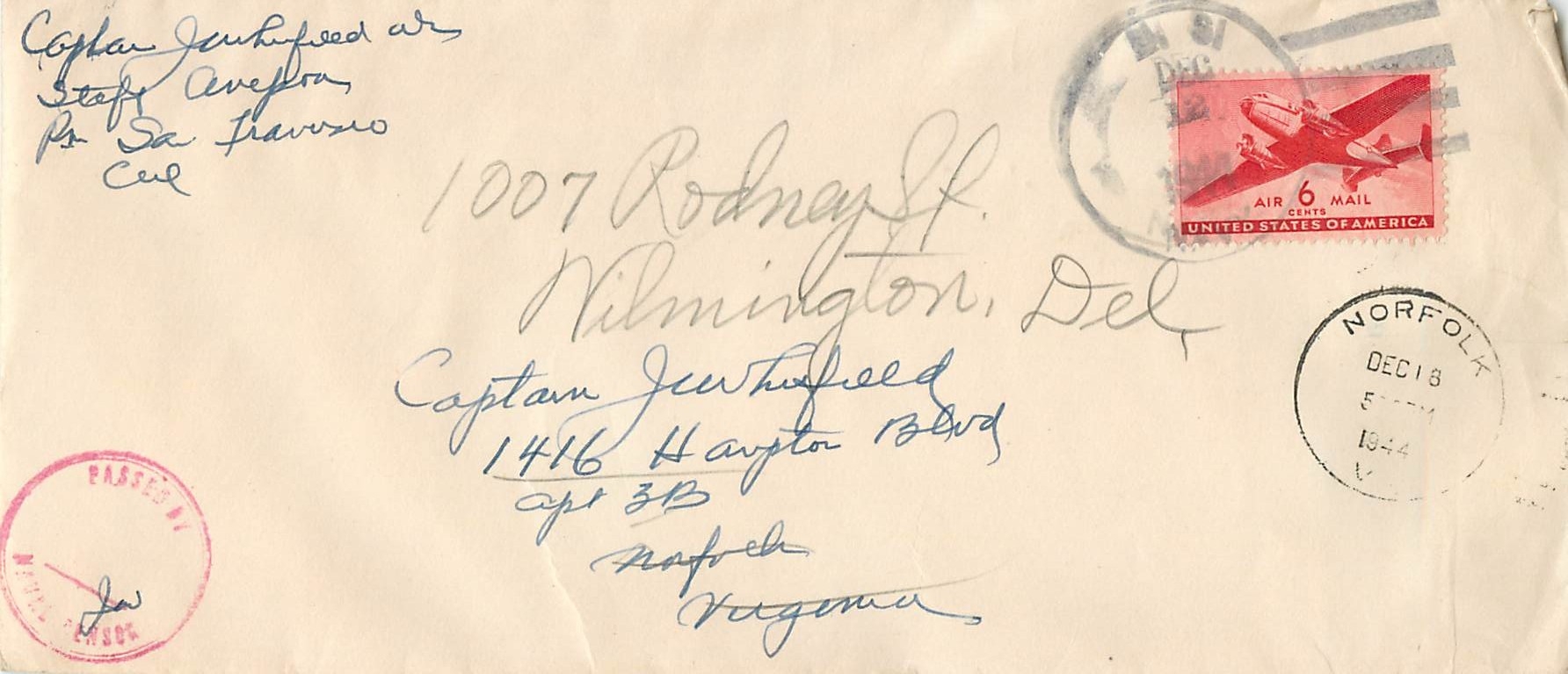 Lettre Cover US Censor 1944