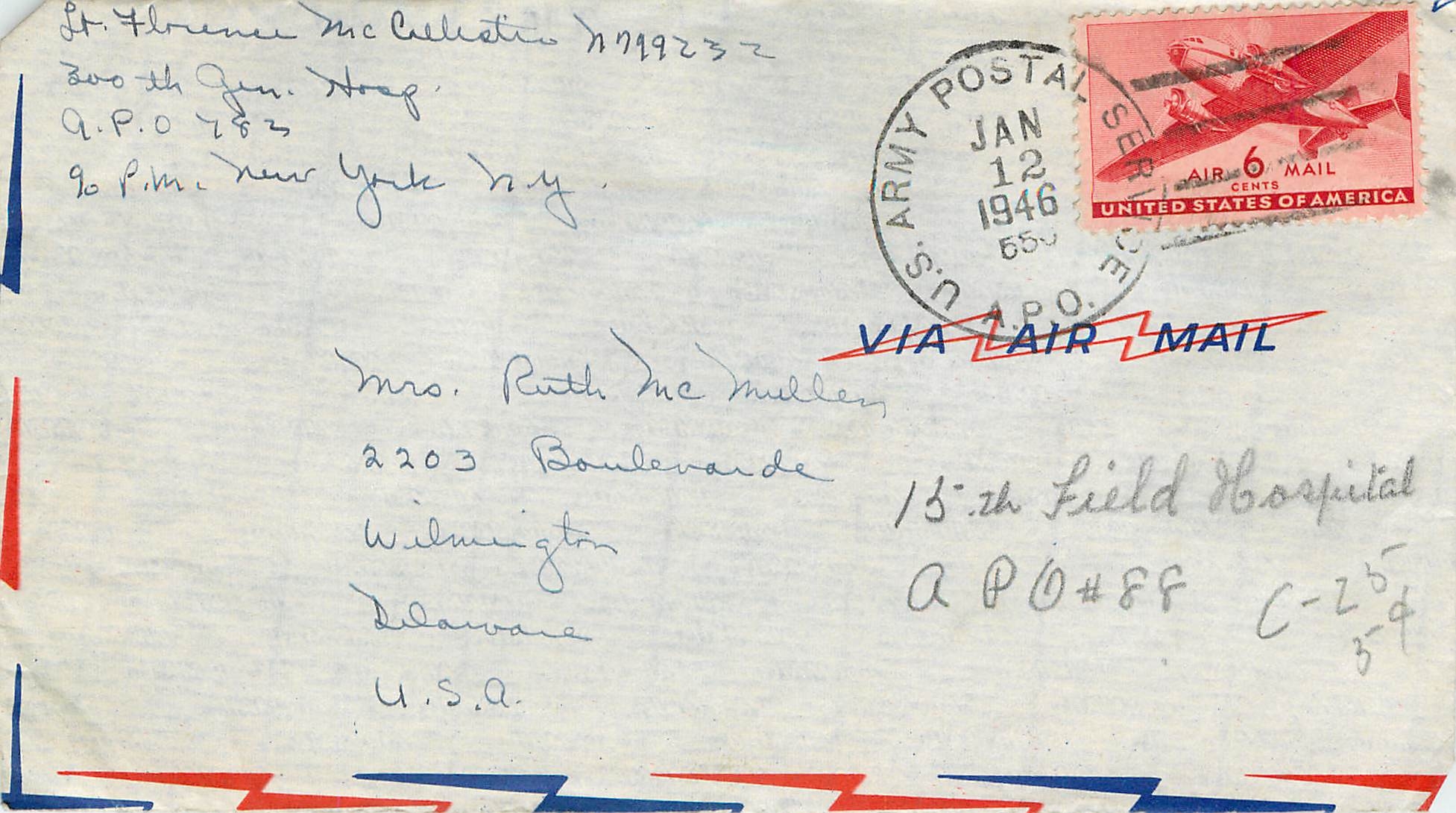 Lettre Cover US Censor 1946