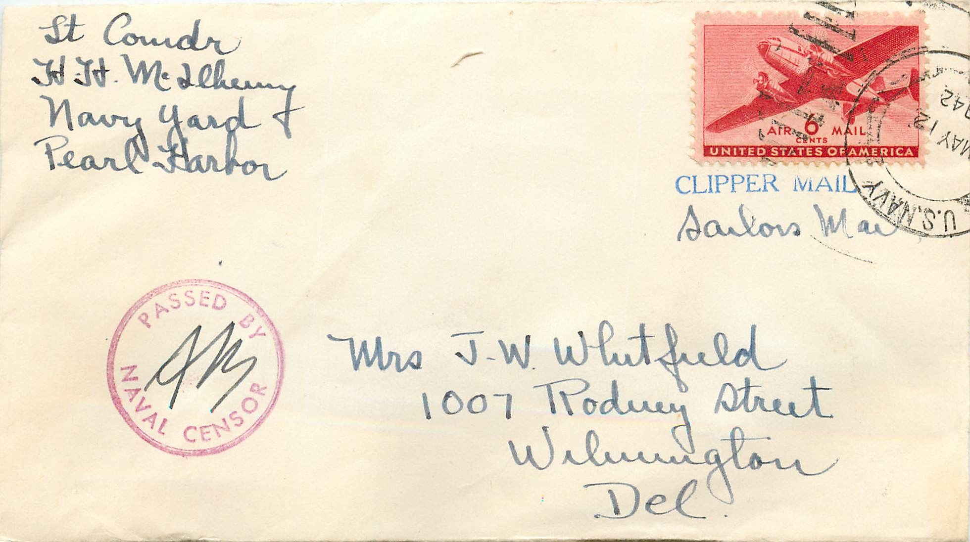 Lettre Cover US Censor 1942