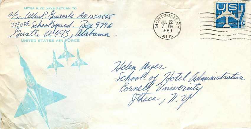 Lettre Cover US Avions Aviation 1960