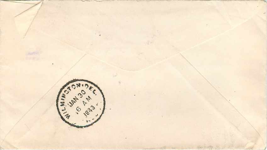 Lettre Cover US Censor 1943 Postal Stationay Moto — Rückseite