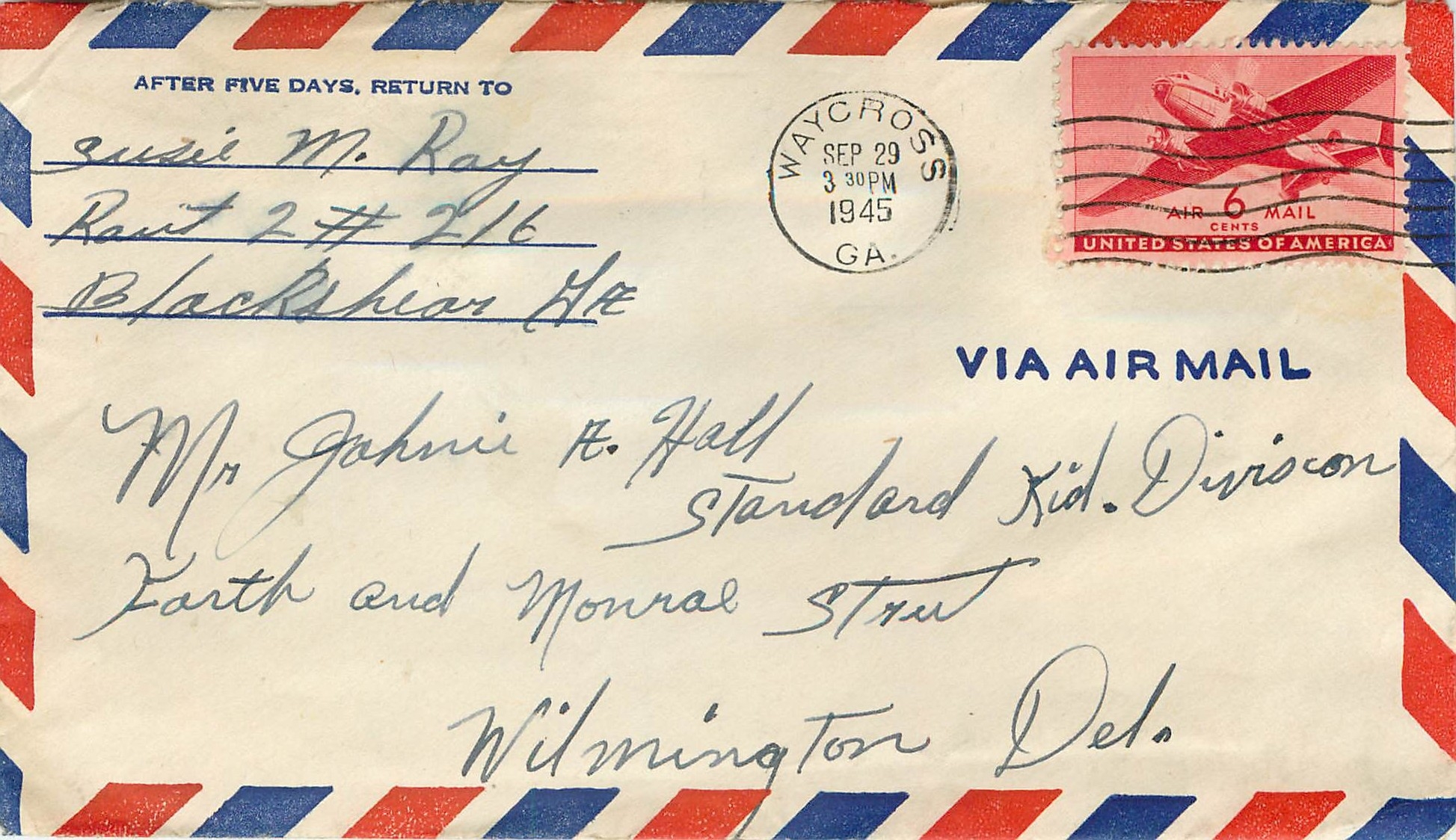 Lettre Cover US 1945