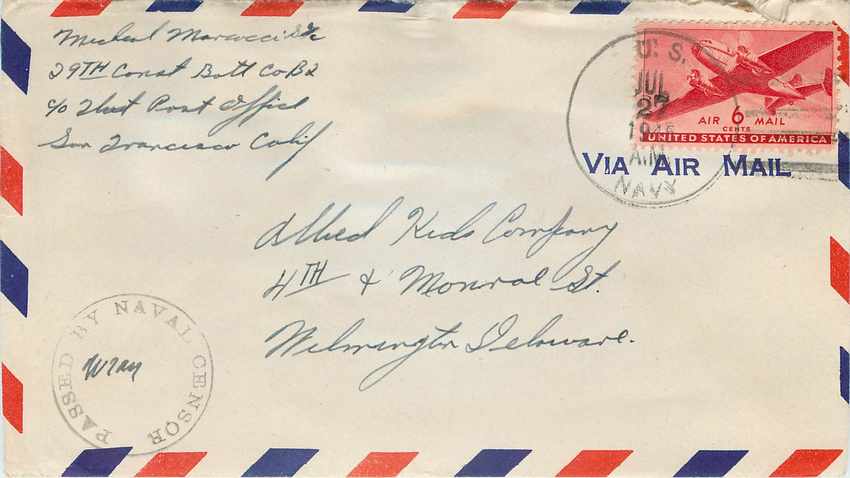 Lettre Cover US Censor 1946