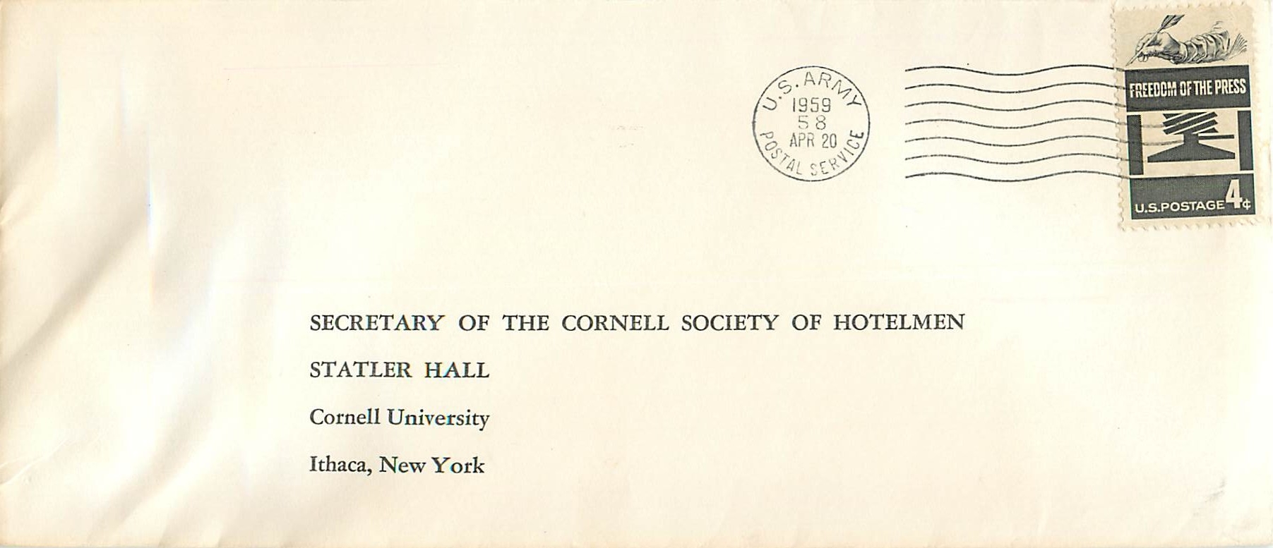 Lettre Cover US 1959 Freedom of the Press