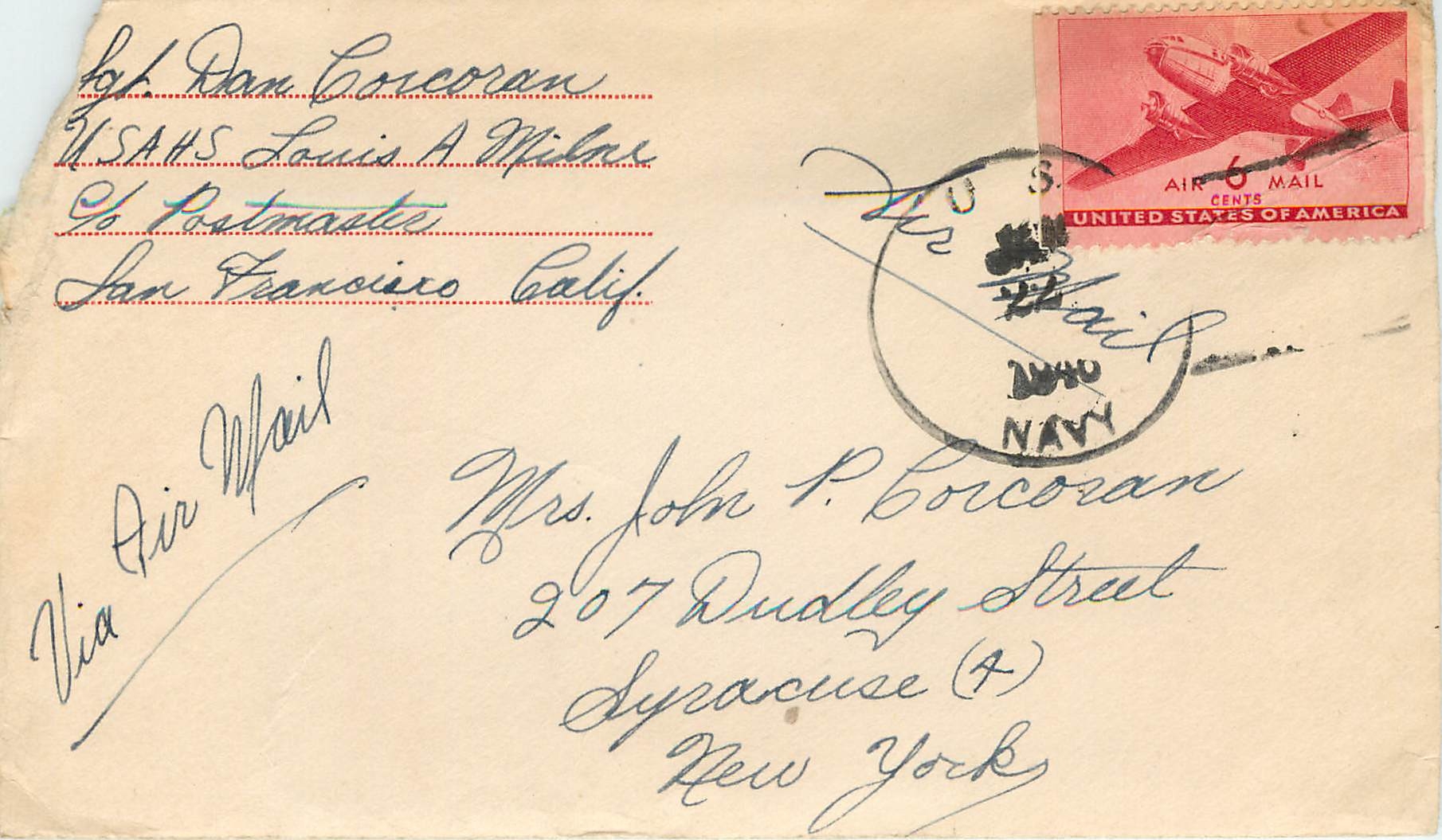 Lettre US Cover US Censor 1946