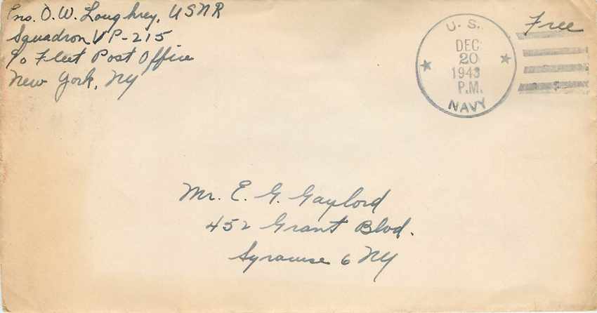 Lettre US Cover US Censor 1943