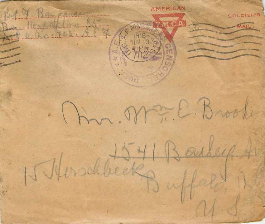 Lettre US Cover US Censor 1918