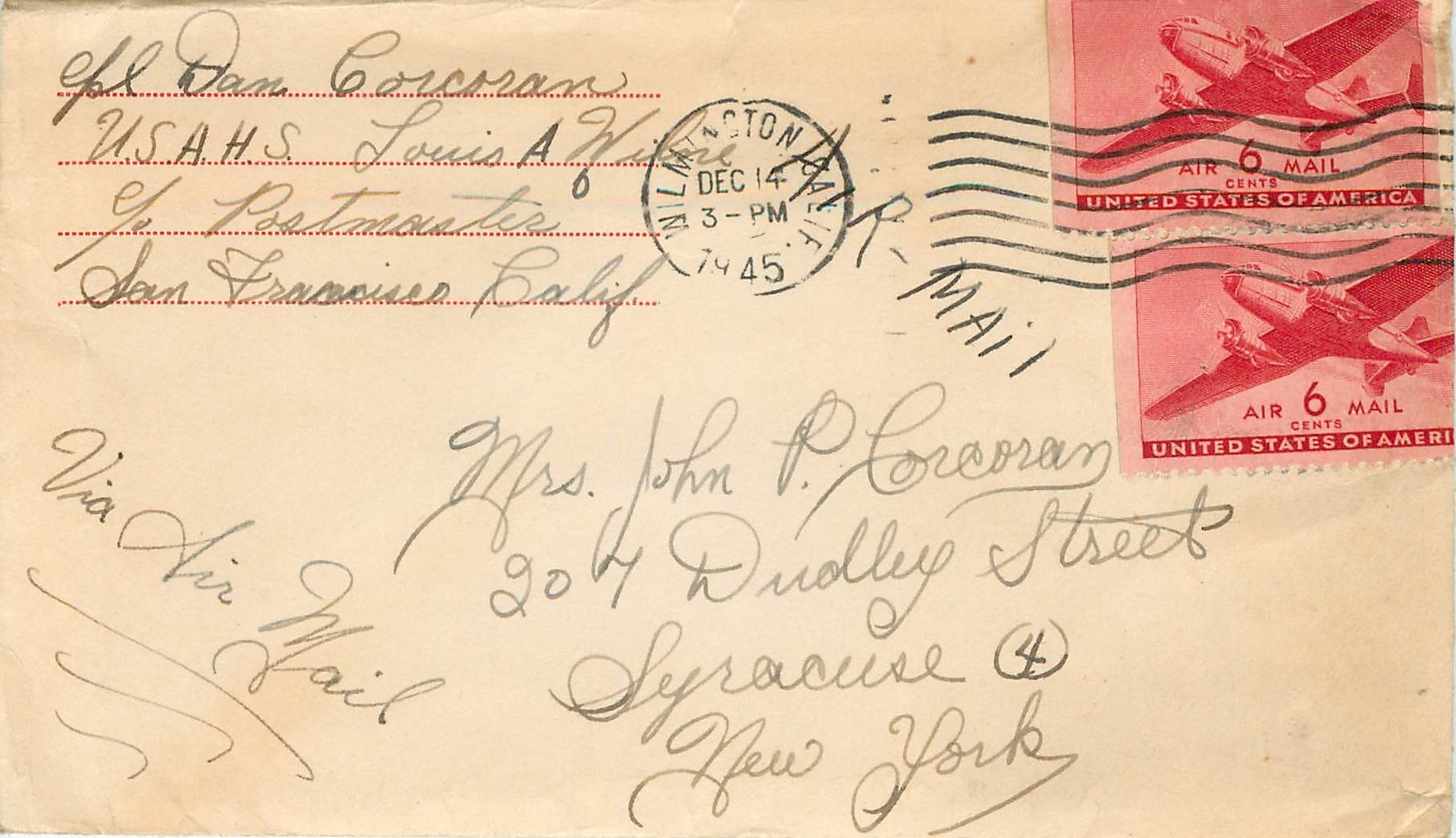 Lettre US Cover US 1945