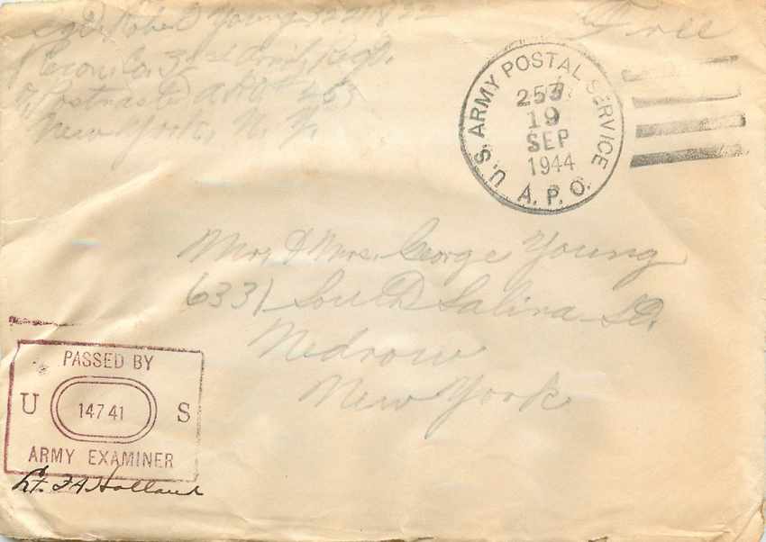 Lettre US Cover US Censor 1944
