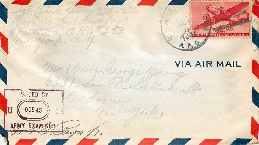 Lettre US Cover US Censor 1944