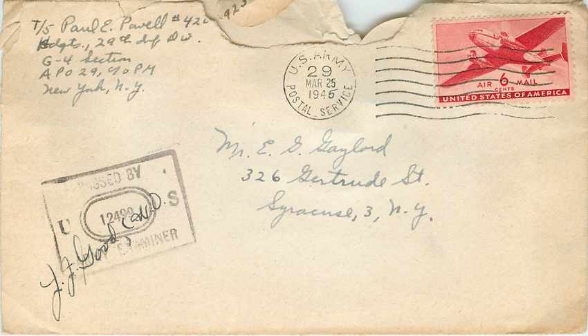 Lettre US Cover US Censor 1946