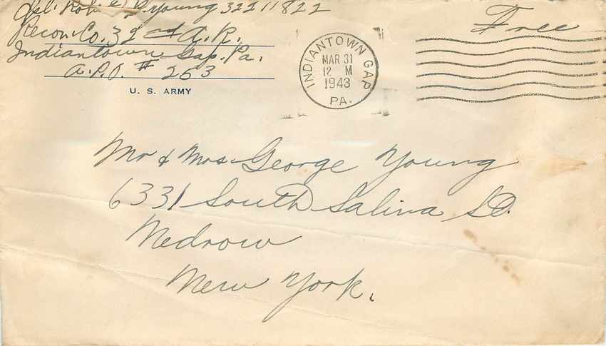 Lettre US Cover US Indiantown 1943