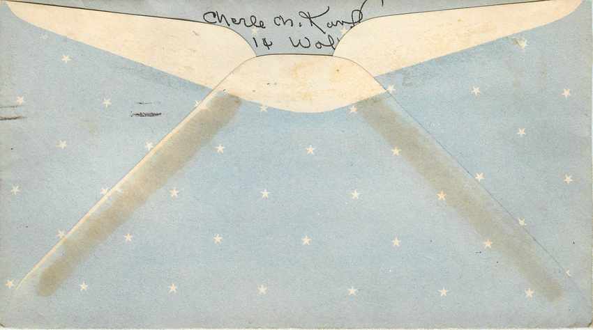 Lettre Cover US Army postal service SUE Carolina Bateau 1947 — Rückseite