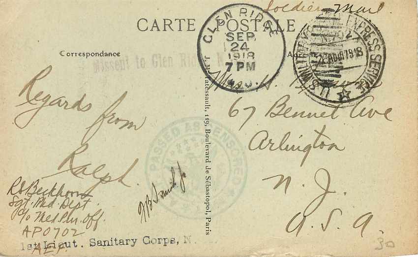 CPA Paris Les grands boulevards Vue prise du boul de Strasbourg  Censure US 1919 — Rückseite