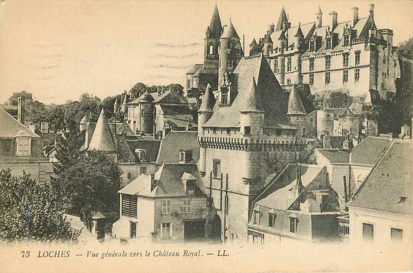 CPA Loches Vue generale vers le château royal Censor Censure US Army Militaria