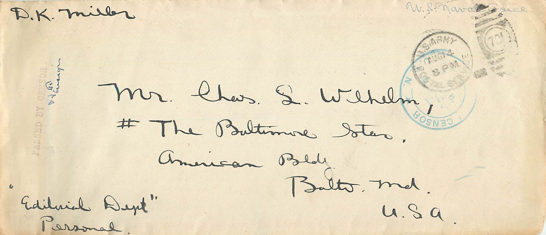 Lettre Cover US Army postal service 