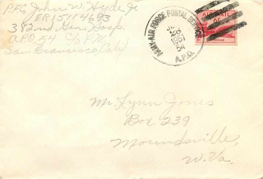 Lettre Cover US Army postal service 1951